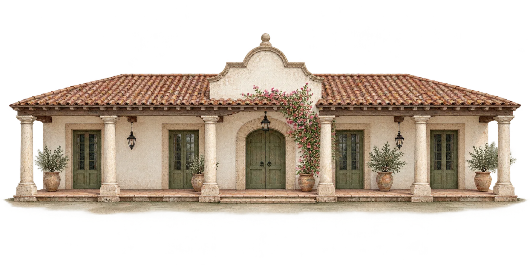 Ilustración de una hacienda de muestra